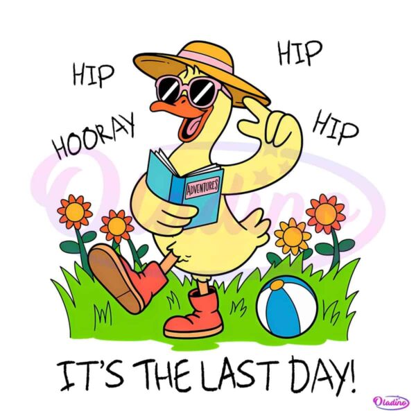 Funny Summer Goose Last Day School End Year PNG