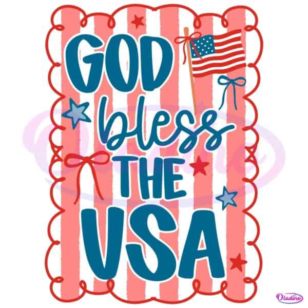 God Bless The Usa Patriotic Coquette America Flag SVG