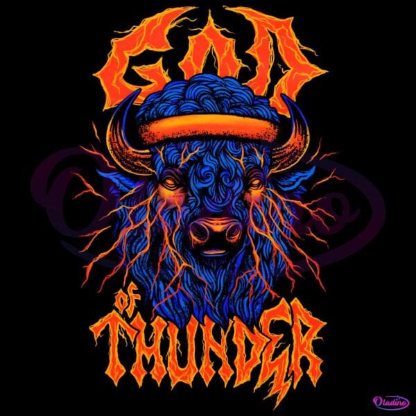 God Of Thunder Electric Bison Okc Basketball PNG