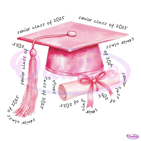 Graduation Senior Coquette Pink Bow Senior Mom Class Of 2025 PNG