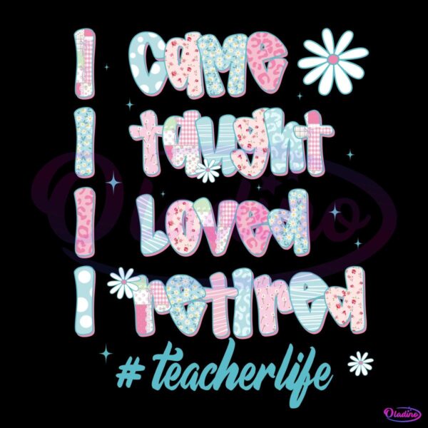 I Came I Taught I Retired Teacher Life PNG