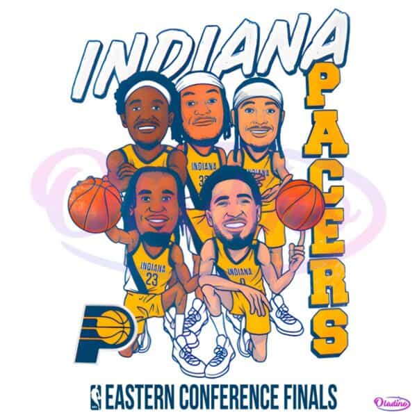 Indiana Pacers Cartoon Starting Five 2025 Eastern Conference Finals PNG