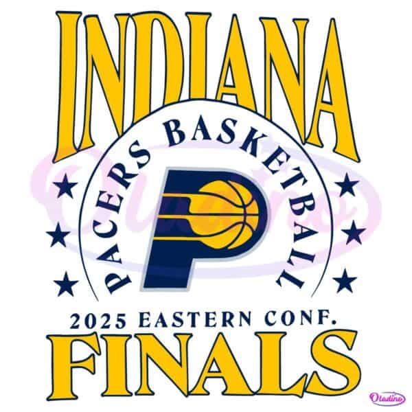 Indiana Pacers Retro 2025 Eastern Conference Finals Matchup SVG