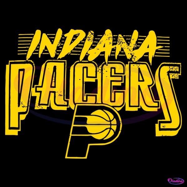 Indiana Pacers Vintage Style Trent Yellow SVG