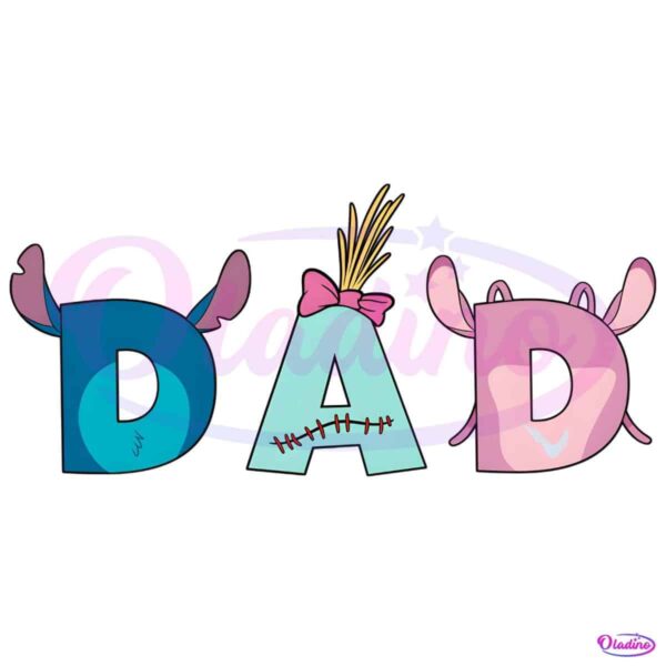 Lilo And Stitch Angel Dad Disney Fathers Day PNG