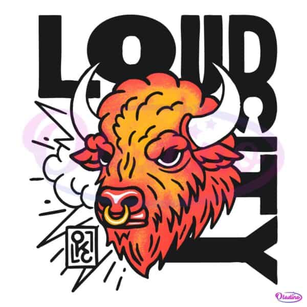 Loud City Bison Okc Basketball Mascot Head PNG