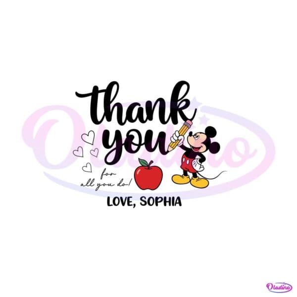 Mickey Mouse Thank You Teacher Appreciation Week PNG