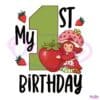 My First Birthday Strawberry Girl Cartoon PNG