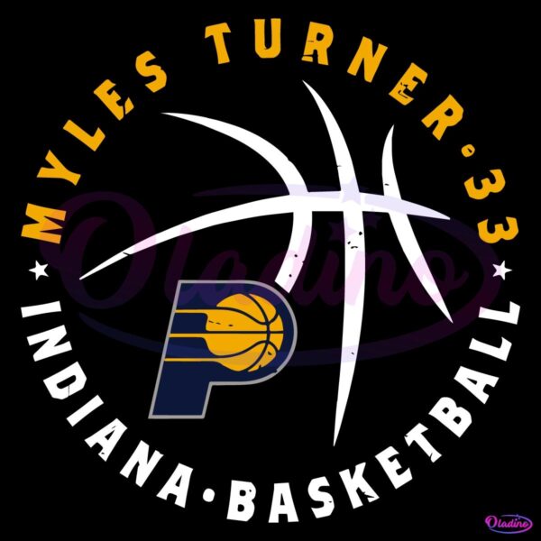 Myles Turner Indiana Pacers Basketball Player Ball SVG