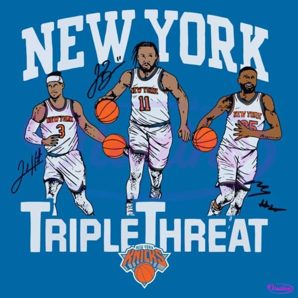 New York Knicks Triple Threat Hart Brunson Bridges Basketball PNG