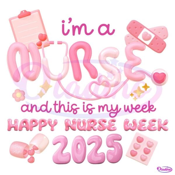 Nurse Week 2025 3D Pink Nurse Pride Retro Cute PNG