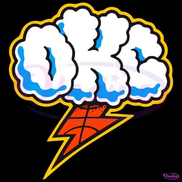 Okc Cloudy And Lightning Oklahoma City Thunder SVG