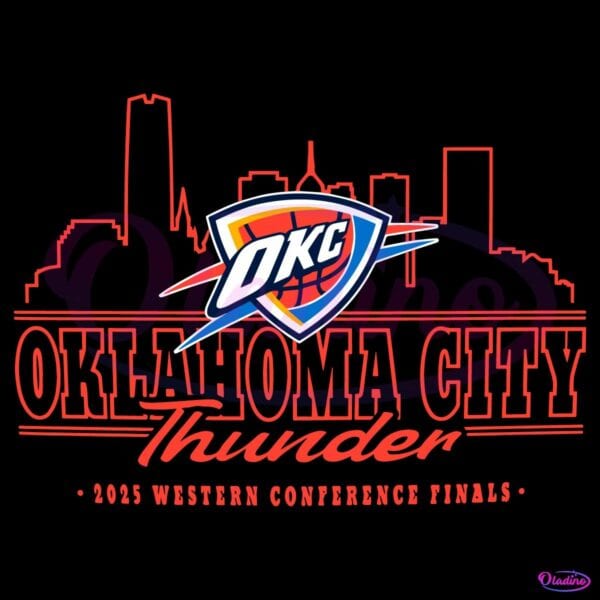 Okc Thunder 2025 Western Conference Finals Skyline SVG