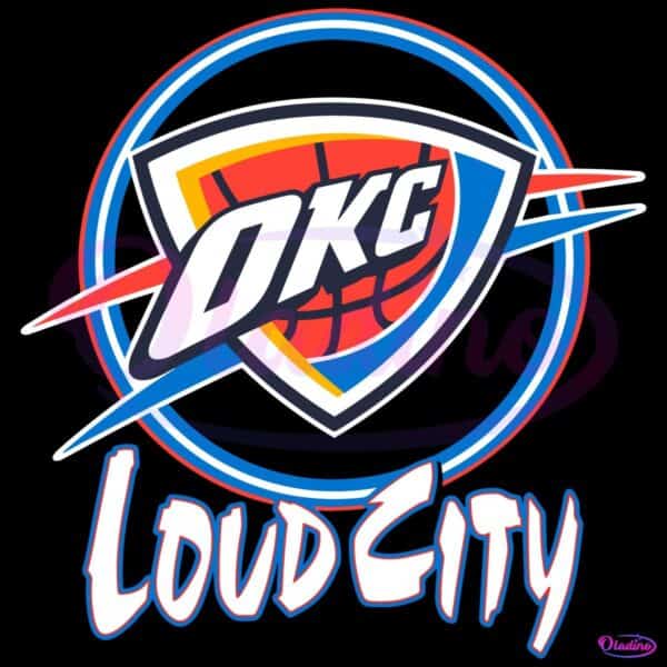 Okc Thunder Neon Loud City Basketball SVG