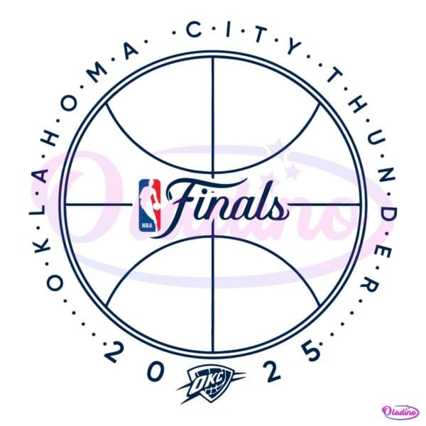 Oklahoma City Thunder 2025 Nba Finals Basketball Outline Logo SVG