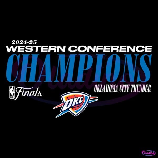 Oklahoma City Thunder 2025 Western Conference Champions Basketball SVG