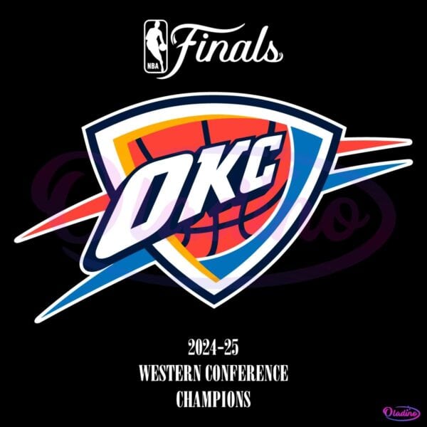 Oklahoma City Thunder 2025 Western Conference Champions Nba Finals Logo SVG