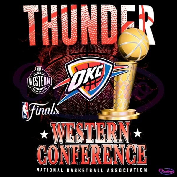 Oklahoma City Thunder 2025 Western Conference Champions Nba Finals Trophy PNG