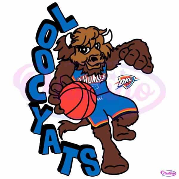Oklahoma City Thunder Staycool Mascot Basketball SVG