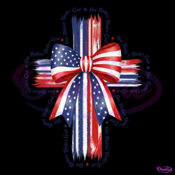 One Nation Under God Bow 4Th Of July PNG