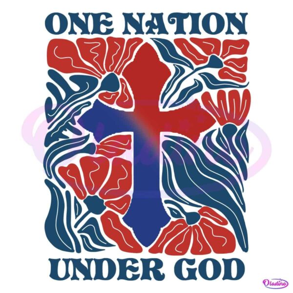 One Nation Under God Retro Christian Patriotic Usa PNG