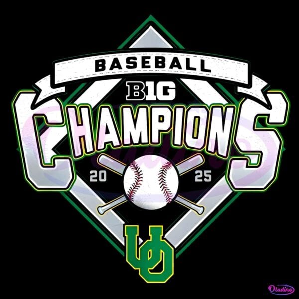 Oregon Ducks Baseball Big 10 Champions 2025 PNG