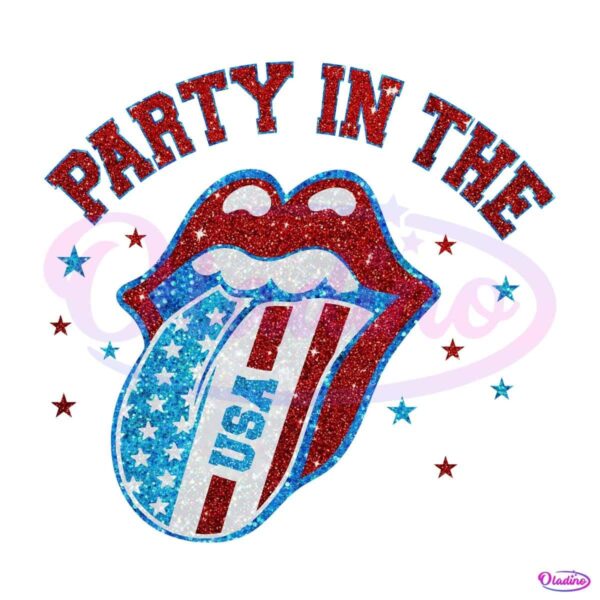 Party In The Usa Glitter 4Th Of July Patriotic PNG