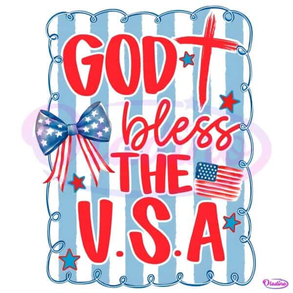 Patriotic Coquette American God Bless The Usa PNG