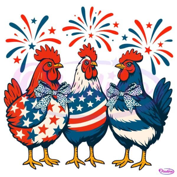 Patriotic Usa Rooster American Coquette 4Th Of July PNG