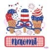 Personalized Fourth Of July Ice Cream Kids Name PNG