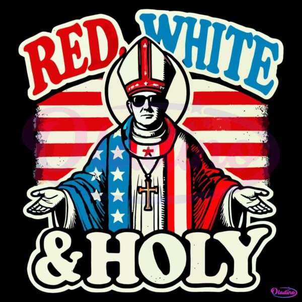 Red White And Holly Pope Leo Xiv First American Pope PNG
