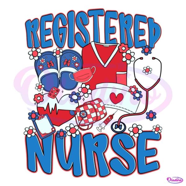 Registered Nurse Retro Patriotic Fourth Of July PNG