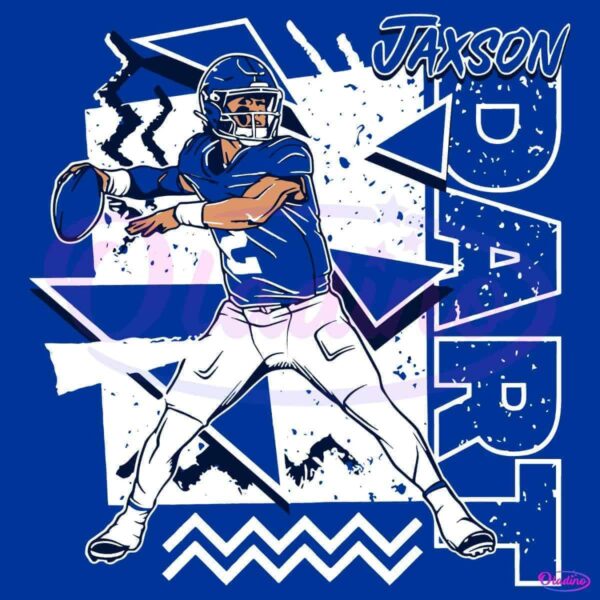 Retro 90S Jaxson Dart New York Giants PNG