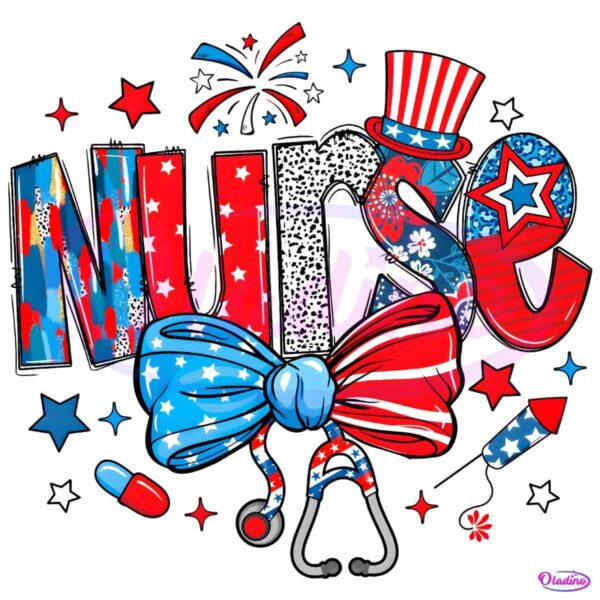 Retro Coquette Usa Nurse Week 4Th Of July America PNG