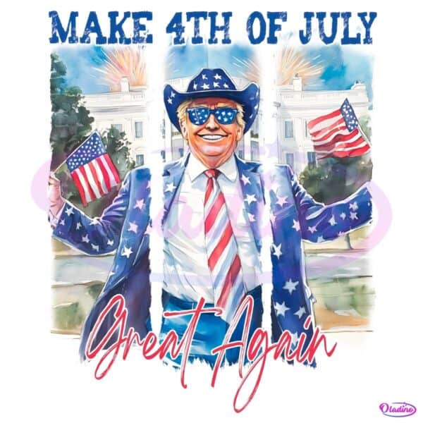 Retro Make 4Th Of July Great Again Trump PNG