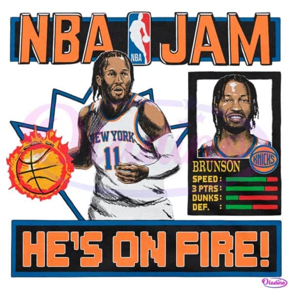 Retro Nba Jam Knicks Jalen Brunson PNG