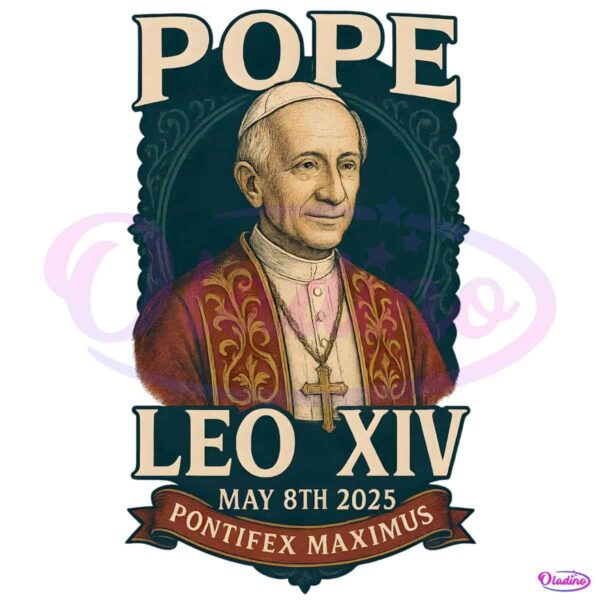 Retro Pope Leo Xiv Pontifex Maximus May 8Th 2025 PNG