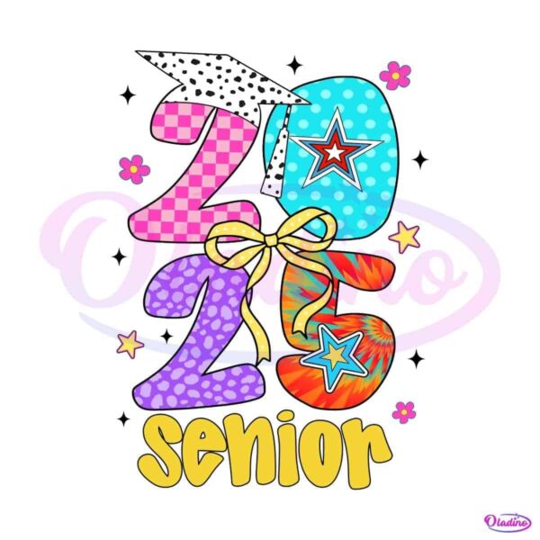 Retro Senior 2025 Graduation Class Of 2025 High School Graduate PNG