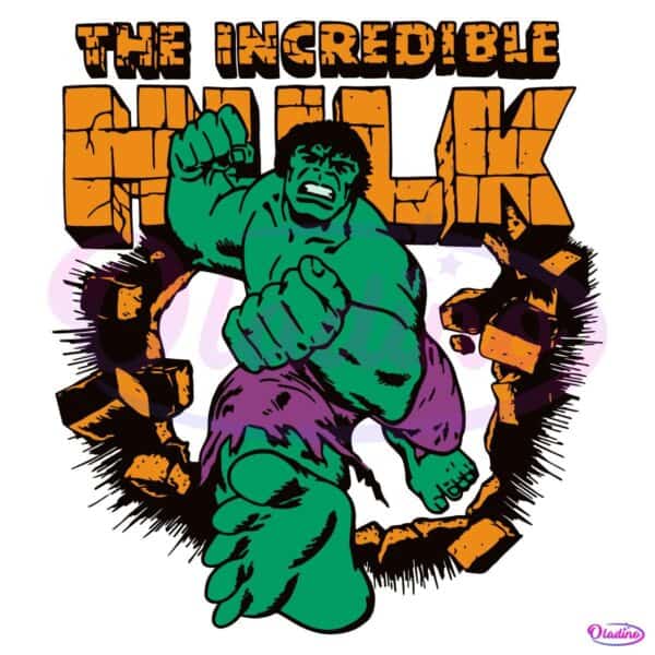 Retro Vintage The Incredible Hulk Marvel Comic Superhero SVG