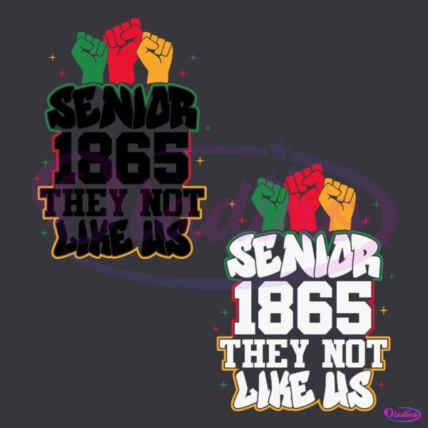 Senior 1865 They Not Like Us Juneteenth Black History Afro America PNG