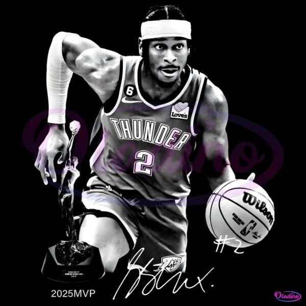 Shai Gilgeous Alexander 2025 Mvp Monochrome PNG