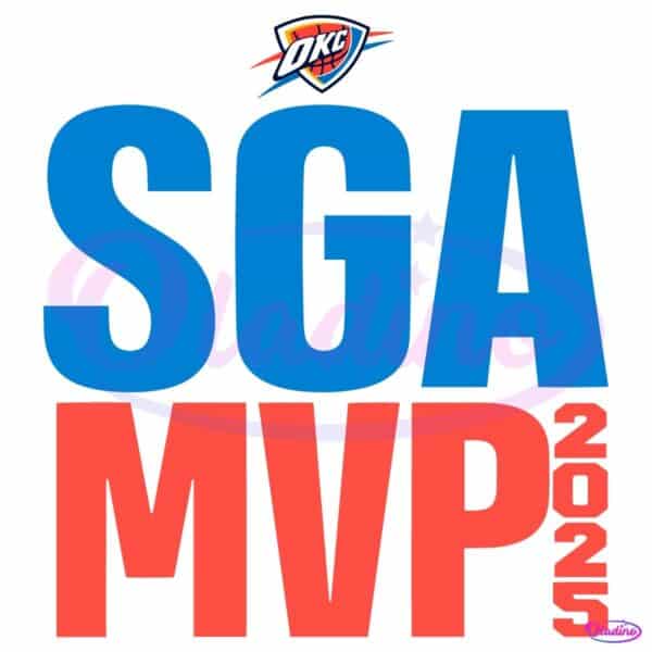 Shai Gilgeous Alexander 2025 Nba Mvp Okc Thunder Bold Text SVG