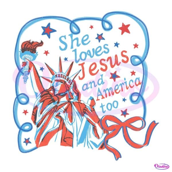 She Loves Jesus And America Too Christian Girl PNG