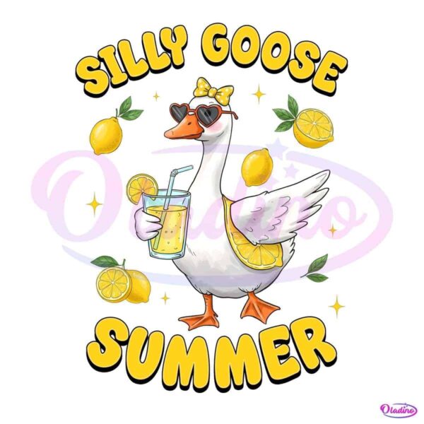 Silly Goose Summer Lemon Summer Vibes Funny Relaxing PNG
