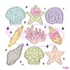 Summer Vibes Wildflower Seashell Clam PNG