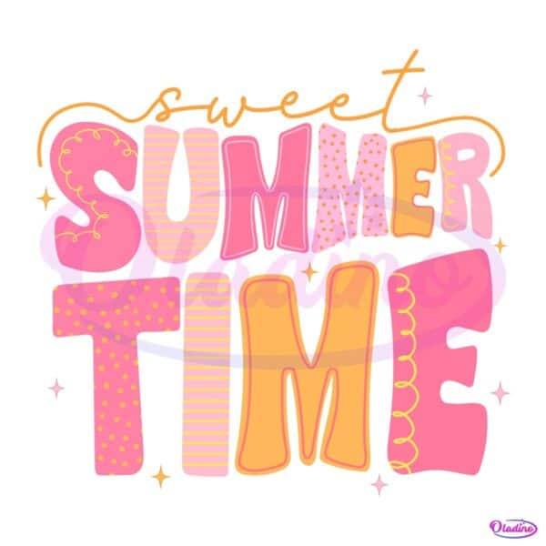 Sweet Summer Time Trendy Groovy Sunshine Spring Vibes PNG