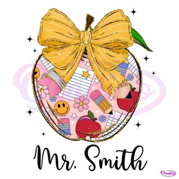 Teach Love Inspire Coquette Teacher Bow PNG