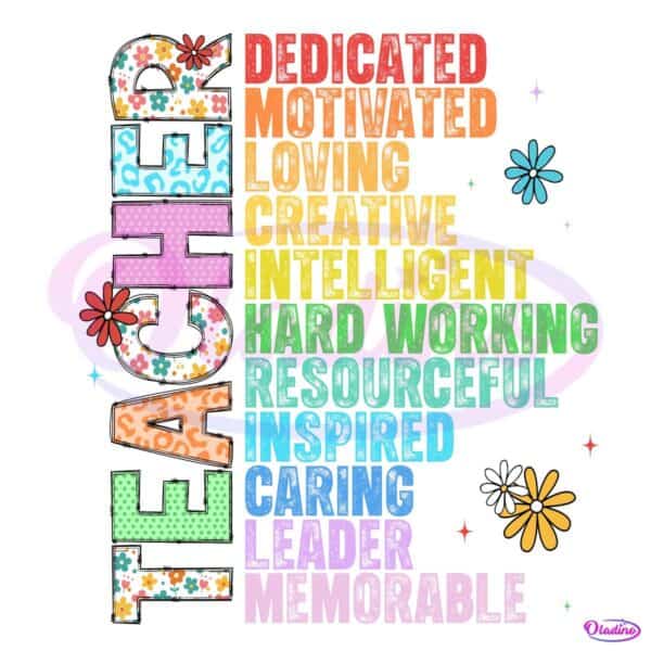 Teacher You Are Rainbow Traits Back To School Inspirational PNG