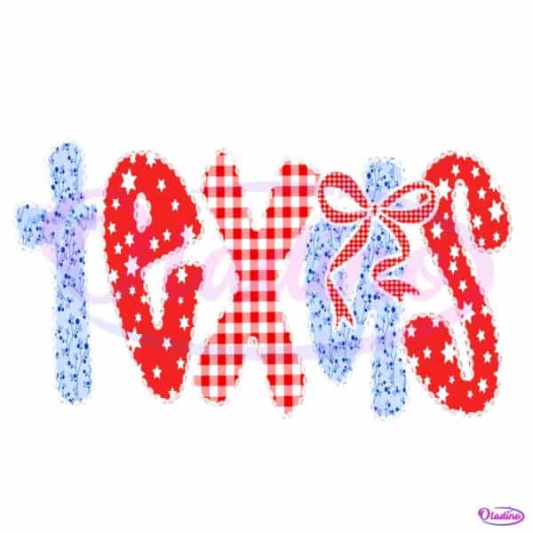 Texas Coquette 4Th Of July Floral Lace PNG