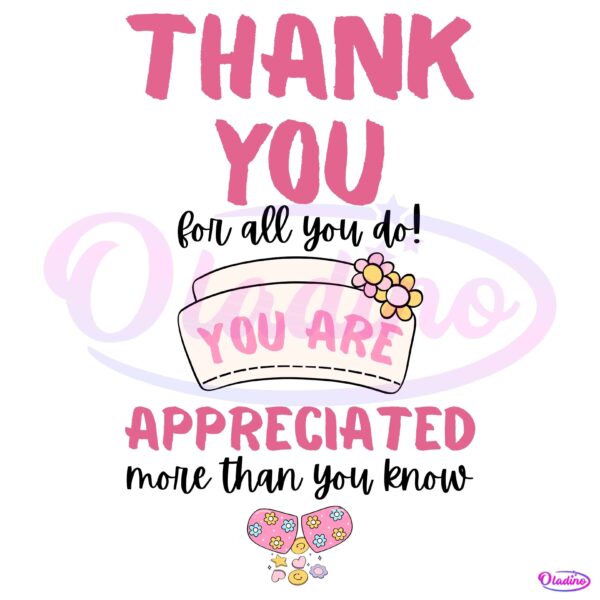 Thank You Nurse Gift Tag Editable PNG